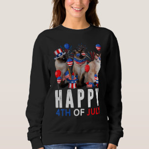 Cute Red White Blue Siamese Cat Patriotic Happy 4t Trui