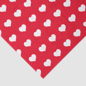 Cute Red White Heart Valentijnsdag Pattern Tissuepapier (Detail)
