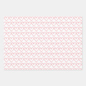 Cute Red White Hearts Pattern Valentijn Inpakpapier Vel (Voorkant 2)