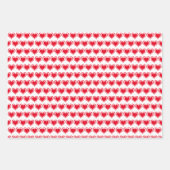 Cute Red White Hearts Pattern Valentijn Wrapping P Inpakpapier Vel (Voorkant)