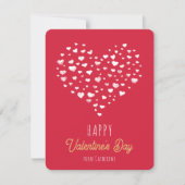 Cute Red White hoort Happy Valentine's dag Notitiekaartje (Voorkant)