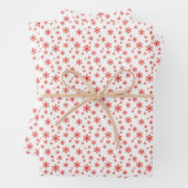 Cute Red White Snowflake Winter Pattern Inpakpapier Vel (In situ)