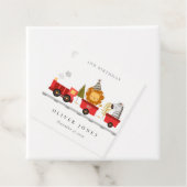 Cute Red Woodland Animal Train Elke zondag Bedankjes Labels (In situ)