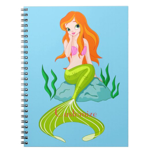 Cute Redkopmermaid Thunder_Cove Notitieboek (Voorkant)