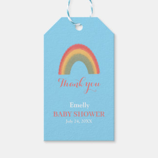 Cute Regenboog Baby Shower Bedankje Gift Tag Cadeaulabel