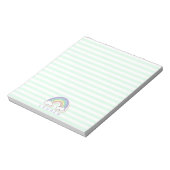 Cute regenboog - Mint Green Striped Kinderen Notitieblok (Gedraaid)