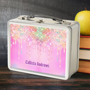 Cute Regenhoorn eenhoorn Glitter druppels roze maa