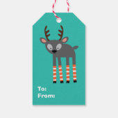 Cute Reindeer Believe Kerstmis Cadeaulabel (Achterkant)