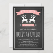 Cute Reindeer Chalkboard Fête Invitation (Devant)