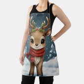 Cute reindeer christmas apron for festive kitchen  schort (Insitu)