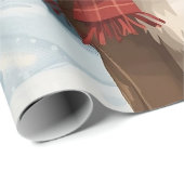 Cute reindeer christmas cadeaupapier (Rol Hoek)