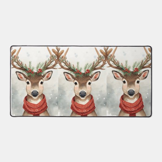 Cute Reindeer Christmas Desk Mat (Recto)