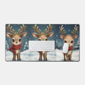 Cute reindeer christmas festive workspace bureaumat (Keyboard & Muis)