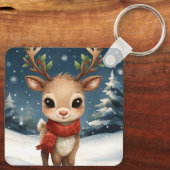 Cute reindeer christmas fun stocking gifts sleutelhanger (Achterkant)