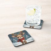 Cute reindeer christmas holiday tables bier onderzetter (Rechterzijde)