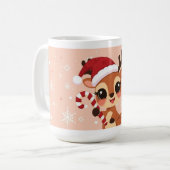 Cute Reindeer Christmas Mug Koffiemok (Voorkant links)
