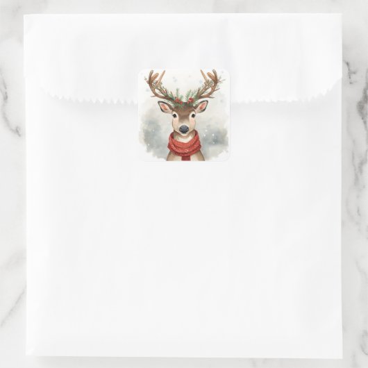 Cute Reindeer Christmas Sticker (Sac)
