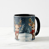 Cute reindeer christmas travel mug for cozy drinks mok (Voorkant rechts)