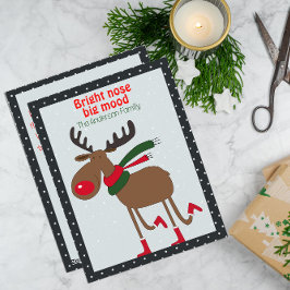 Cute reindeer christmas wish black retro Postcard Feestdagenkaart