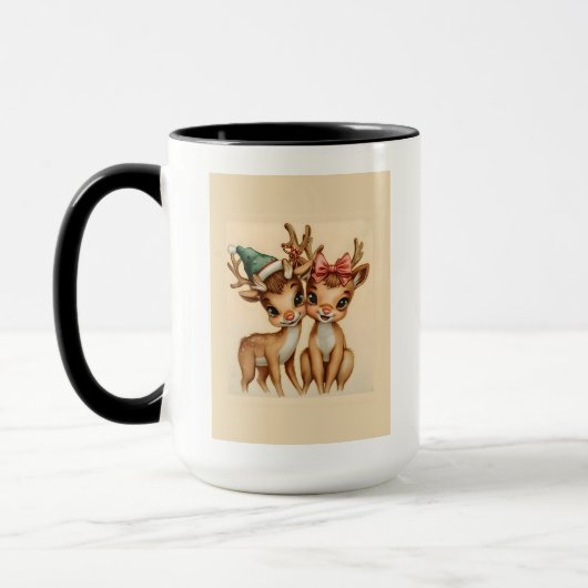 Cute Reindeer Couple Christmas Mug | Holiday Gift (Gauche)