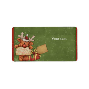 Cute Reindeer Design Etiket