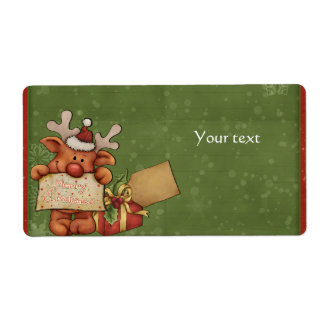 Cute Reindeer Design Etiket