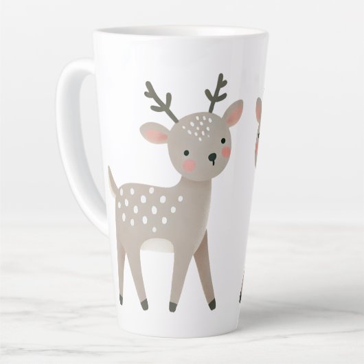 Cute Reindeer Drawing Christmas Latte Mok (Linkerhoek)