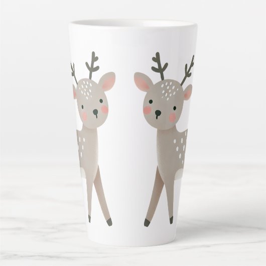 Cute Reindeer Drawing Christmas Latte Mok (Voorkant)
