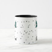 Cute Reindeer Girl Santa Hat Custom Name Kerstmis Mok (Midden)