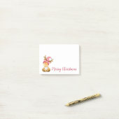 Cute Reindeer Gnome Merry Kerstmis Post-it® Notes (Op bureau)