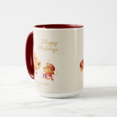 Cute Reindeer Happy Holidays Personalized Mok (Voorkant links)