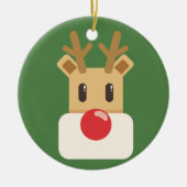 Cute Reindeer Head Cartoon Keramisch Ornament (Voorkant)