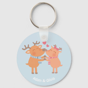 Cute Reindeer in Love Nose Nuzzle Sleutelhanger