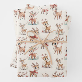 Cute  Reindeer Inpakpapier Vel
