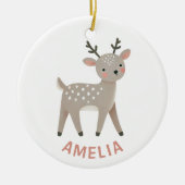 Cute Reindeer Kid`s Name Christmas Keramisch Ornament (Voorkant)