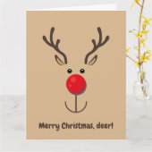 Cute Reindeer "Merry Kerstmis, hert" Kaart (Gele Bloem)