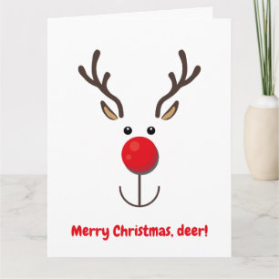 Cute Reindeer "Merry Kerstmis, herten" Kaart