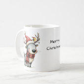Cute Reindeer Merry Kerstmis Koffiemok (Voorkant links)