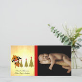 Cute Reindeer Mon 1er Carte photo de Noël (Debout devant)