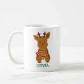 Cute Reindeer Mug de Noël personnalisé (Gauche)