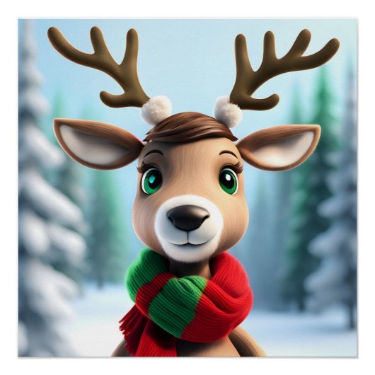 Cute Reindeer Perfect Poster (Voorkant)