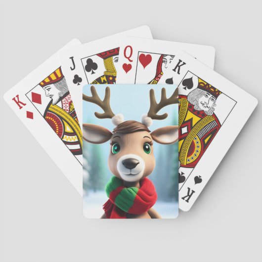 Cute Reindeer Pokerkaarten (Achterkant)