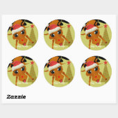 Cute Reindeer Ronde Sticker (Vel)