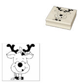 Cute Reindeer Rubberstempel (Gestempeld)