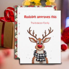 Cute reindeer Rudolph christmas wishes Postcard Feestdagenkaart