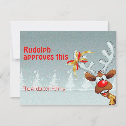 Cute reindeer Rudolph christmas wishes Postcard Feestdagenkaart (Voorkant)