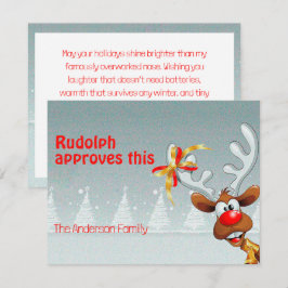 Cute reindeer Rudolph christmas wishes Postcard Feestdagenkaart