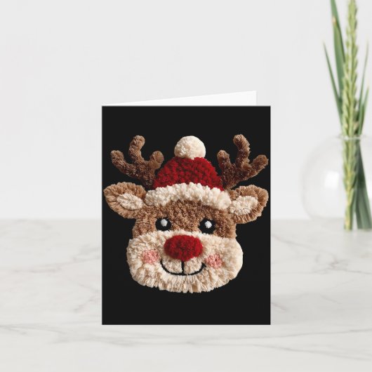 Cute Reindeer Rudolph Crochet Xmas Pajamas Holiday Kaart (Voorkant)