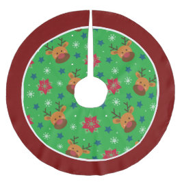Cute Reindeer & Snowflake Christmas Tree Skirt Kerstboom Rok
