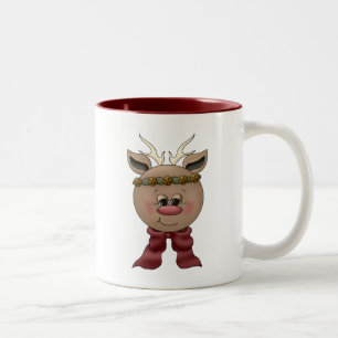 Cute Reindeer Tweekleurige Koffiemok